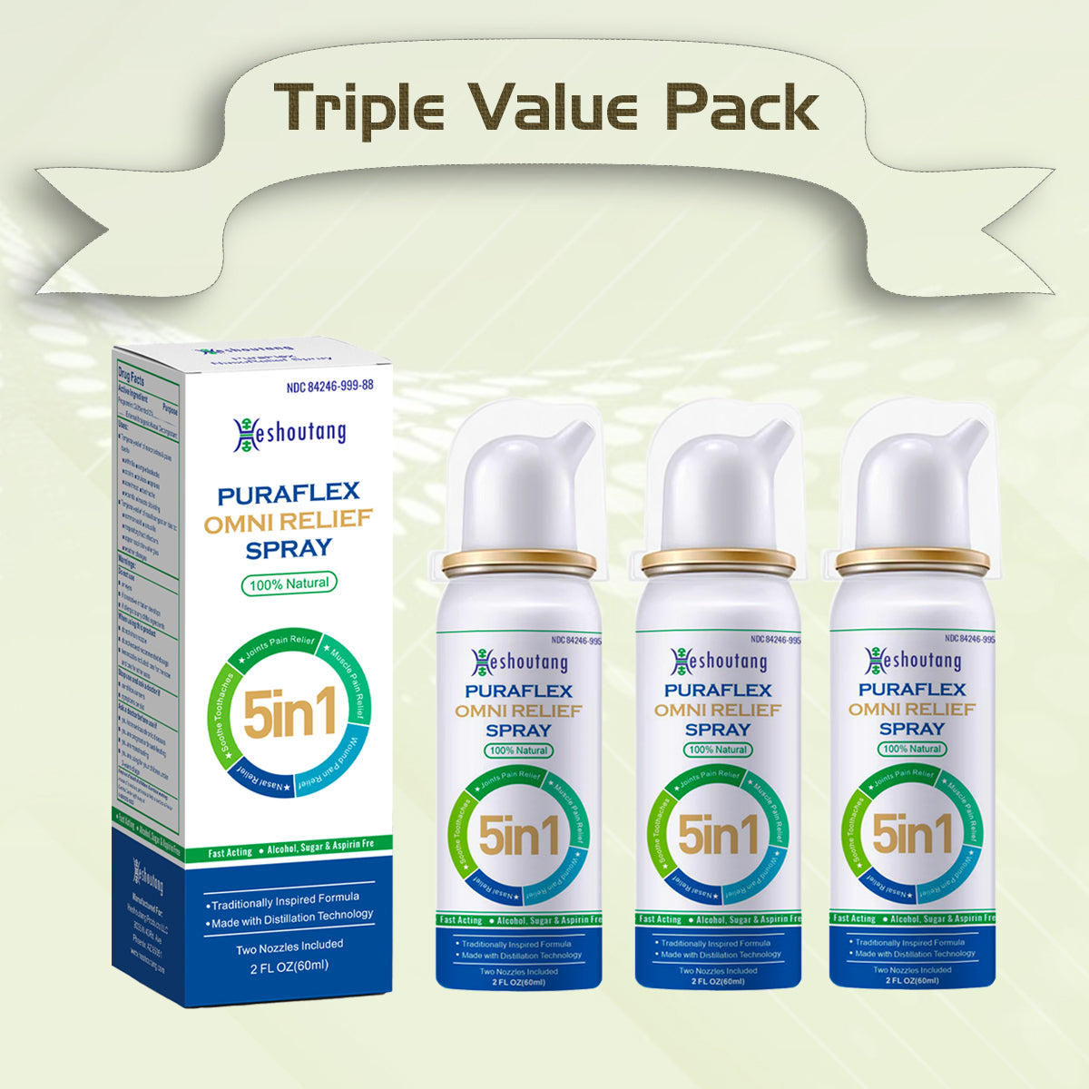 PuraFlex OmniRelief Spray|Triple Value Pack|180ml
