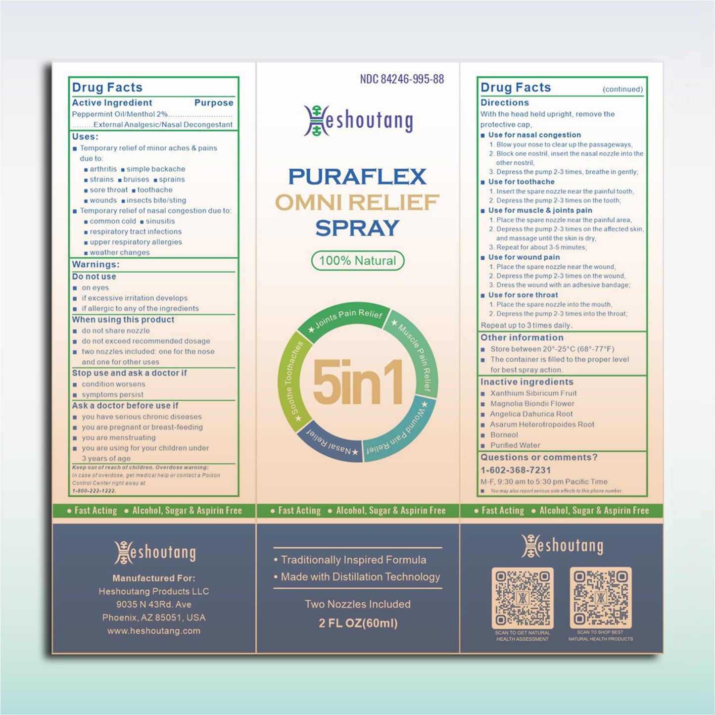 PuraFlex OmniRelief Spray|Single Relief Pack|60ml